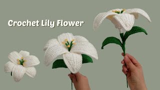 How to Crochet LIly Flower  Step by Step and Beginner FRIENDLY  crochet flowers [upl. by Aynekat328]