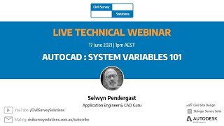 Webinar AutoCAD System Variables [upl. by Olivie576]