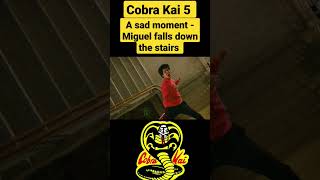 Cobra Kai 5  A sad moment  Miguel falls down the stairs shorts [upl. by Anaylil]