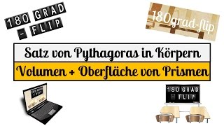 0 Satz von Pythagoras in Körpern  Volumen und Oberfläche von Prismen [upl. by Surovy122]