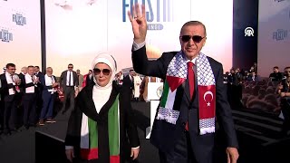 ISTANBUL  President Erdogan attends the quotGreat Palestine Rallyquot [upl. by Daffi]