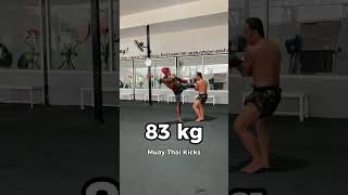 Muay Thai Kicks  10 kg weight difference 💪🏽 muaythai muaythaikick phuket [upl. by Haila]