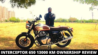 INTERCEPTOR 650 MARK 2 13000 KMS OWNERSHIP REVIEW  FUTURE CHANGES TO BE MADE IN THE MOTORCYCLE [upl. by Airdnaxila664]