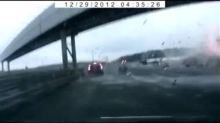 Dashcam Captures Red Wings Tupolev Tu204 Crash In Moscow [upl. by Godliman]