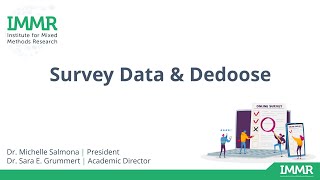 Survey Data and Dedoose  Video from The Institute for Mixed Methods Research  Dedoose Community [upl. by Elisa770]