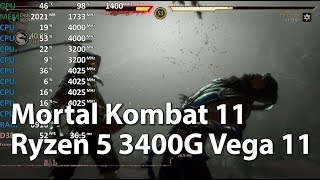 AMD Ryzen 5 3400G Review  Mortal Kombat 11  Vega 11 iGPU  Gameplay Benchmark [upl. by Eiclud170]