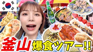 【釜山爆食旅】食べ歩きスポット全部巡るぞ‼️BIFF広場国際市場チャガルチ市場富平カントン市場 [upl. by Teerell]