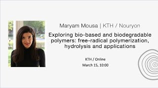 Defense of doctoral thesis – Maryam Mousa KTH March 15 2024 [upl. by Darrelle633]