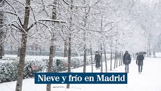 Nieve en Madrid la borrasca Filomena llega con fuerza [upl. by Lymann]