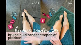 Bruin zonder zon aanbrengen zonder strepen en plekken met de tanning mousse van Mii Cosmetics [upl. by Caro554]