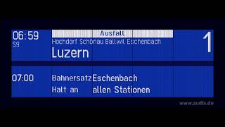 Durchsage Information zum Bahnverkehr zwischen Eschenbach und Hochdorf in Hochdorf  Ersatzbusse [upl. by Weigle]