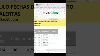 Controla tus vencimientos con Excel excelshortcuts vencimientos controlvencimientos excel [upl. by Eednak]