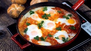 Shakshuka  Eggs in Tomato Sauce Recipe [upl. by Sergeant764]