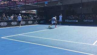 Roger Federer Final Practice Before Playing Nadal  Australian Open 2017 Final [upl. by Pulcheria]