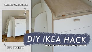 Wickelkommode mit Treppe selber bauen  DIY Ikea Hack mit Metod Serie  Wickeltisch  EASY ALEX [upl. by Etteiluj]