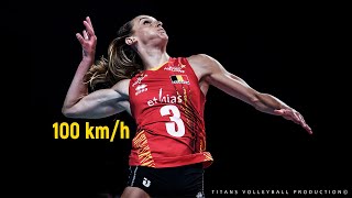 Powerful Volleyball Spikes by Britt Herbots 100 kmh 😱  World Championship 2022 [upl. by Yearwood]