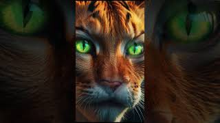 Orange cat Face Animation  Glowing Green Eyes  No Copyright shorts whatsappstatus free cats [upl. by Yojenitsirk]