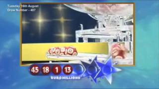 EuroMillions Draw  Tuesday 16th August 2011 [upl. by Yrffoeg]