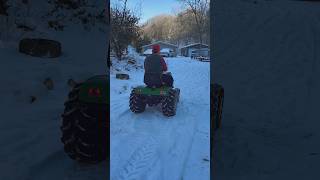 Mud Mower with Swamp Witch Tires Launched in Snow mudmower predator670 deestone [upl. by Dnar630]