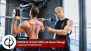 MASSIVE SCHULTERN mit dieser Übung Langhantel Schulterdrücken [upl. by Nosemyaj]