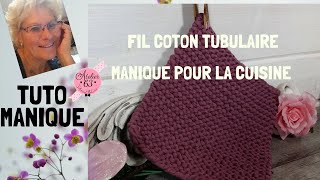 🌿💦Tuto Tricot  une Manique Cuisine écolo ou lavette Zéro Déchet ♻️ ✂️Tutoriel DEBUTANTS 👍©A63 [upl. by Needan]