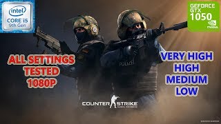 Counter Strike GO GTX 1050 2GB All Settings Tested [upl. by Enoid]