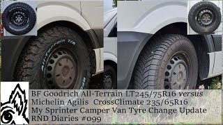 BFGoodrich AllTerrains vs Michelin Agilis CrossClimates Camper Van Tyre Update RND Diaries099 [upl. by Hyacinthia]