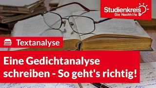 Eine Gedichtanalyse schreiben  So gehts richtig  Deutsch verstehen mit dem Studienkreis [upl. by Raeann913]