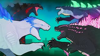 Evolved Godzilla and Kaiju battle animations  Shimo Shin Godzilla Kong Zilla Jr  DinoMania [upl. by Hctub]