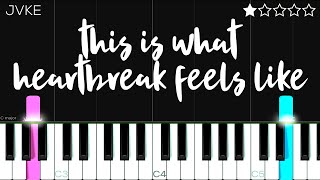 JVKE  this is what heartbreak feels like  EASY Piano Tutorial [upl. by Fries609]