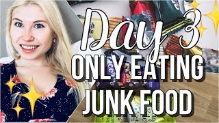 What I Eat  ONLY Eating Junk Food Day 3 Anorexia Recovery [upl. by Martell285]