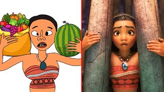 Moana Movie Scene Funny Drawing Meme  Moana and Maui 😂 [upl. by Siramaj]