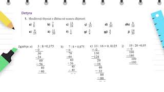 Klasa 7  Matematikë  Shndërrimi i thyesave dhe numraave dhjetorë [upl. by Anec]