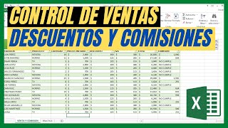 💰 COMO CALCULAR EL TOTAL DE VENTAS DESCUENTOS Y COMISIONES EN EXCEL [upl. by Cired]