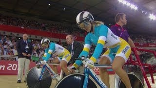 Cycling Track Womens Team Sprint Finals  Australia v Ukraine Bronze Medal London 2012 Olympics [upl. by Nelg]