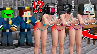 JJ and Mikey Police ARRESTED TV WOMAN and CAMERA WOMAN and SPEAKER WOMAN in Minecraft  Maizen [upl. by Deeanne]