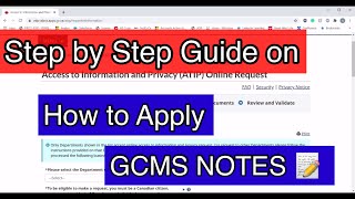 Step by Step Guide on HOW TO APPLY GCMS NOTES  Know the status of your PR application ATIP Request [upl. by Prissy]