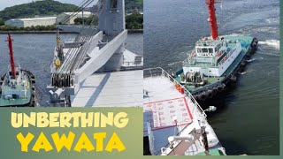 UNBERTHING HEAD IN USING FORE N AFT TUG  PORT OF YAWATA JAPAN [upl. by Katharine]