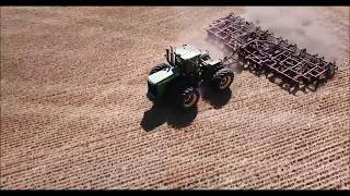 Drone video of John Deere 9400 with Salford disc [upl. by Thedrick]