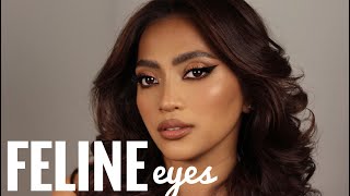 Bronzy Cat Eyes Makeup Tutorial on Bella Santiago  Claudia Neacsu [upl. by Cutlor237]