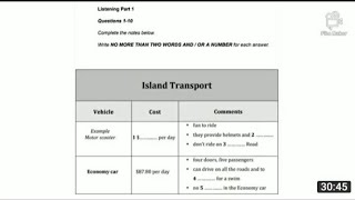 Island transport ielts listening with answers [upl. by Whang]