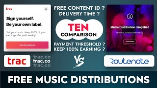 Trac Vs Routenote  Free Plan Comparison  Free Music Distribution 2021  Free Youtube Content ID [upl. by Seavey]