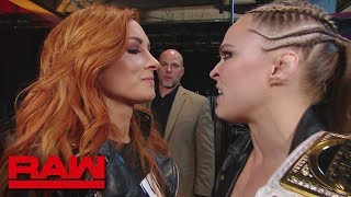 Becky Lynch is forced out of the arena Raw Feb 4 2019 [upl. by Fiester]