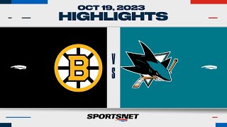 NHL Highlights  Bruins vs Sharks  October 19 2023 [upl. by Bellda]