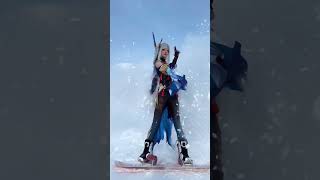 Genshin Impact ShenHe Cosplay Unleashing Shenhes Reaction Power on the Slopes shenhereaction [upl. by Hugo]