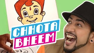 Mad Stuff with Rob – How to draw Chhota Bheem  DIY Drawing for children [upl. by Ueihtam162]