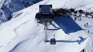 La Toussuire  Le domaine des Sybelles inaugure sa nouvelle télécabine 10 places [upl. by Attehcnoc]