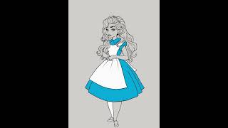 Lydia the bard as Alice disney art aliceinwonderland lydiathebard ipad procreateart fanart [upl. by Blithe317]