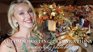 AUTUMNAL HOSTING amp ENTERTAINING PREP TABLESCAPING amp FLORAL ARRANGING  BTS OF HOMEWARE SHOOT [upl. by Ardnas]