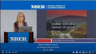 2020 12th Annual Feldstein Lecture Claudia Goldin “Journey Across a Century of Women” [upl. by Nohsed410]